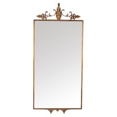 Specchio da parete vintage anni 60 in ottone dorato design Italiano