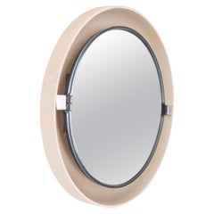 Specchio da parete vintage anni 70 bianco retroilluminato design Allibert