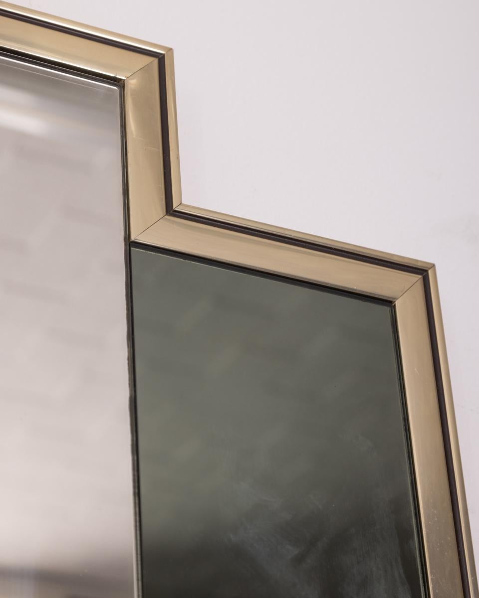 Vintage 1970s silver frame wall mirror Italian design In Good Condition For Sale In None, IT