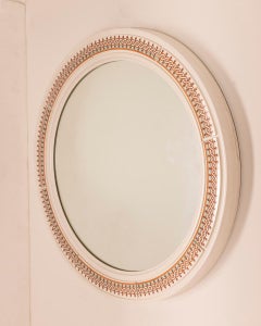 Vintage 1970s wall mirror decorated Carrara Matta design