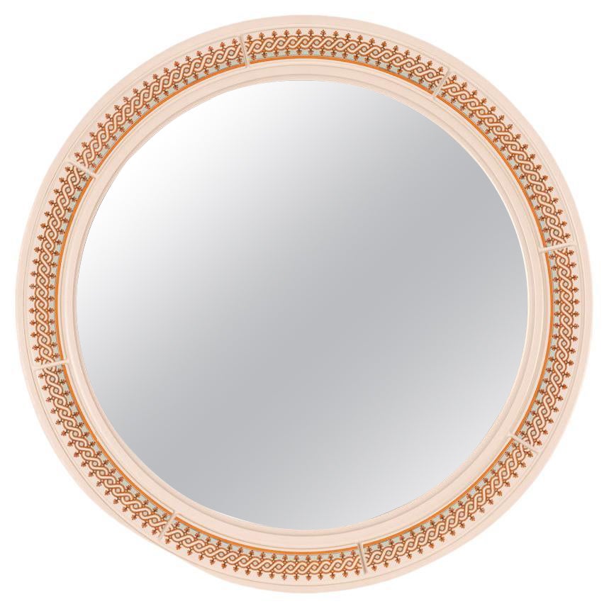 Vintage 1970s wall mirror decorated Carrara Matta design