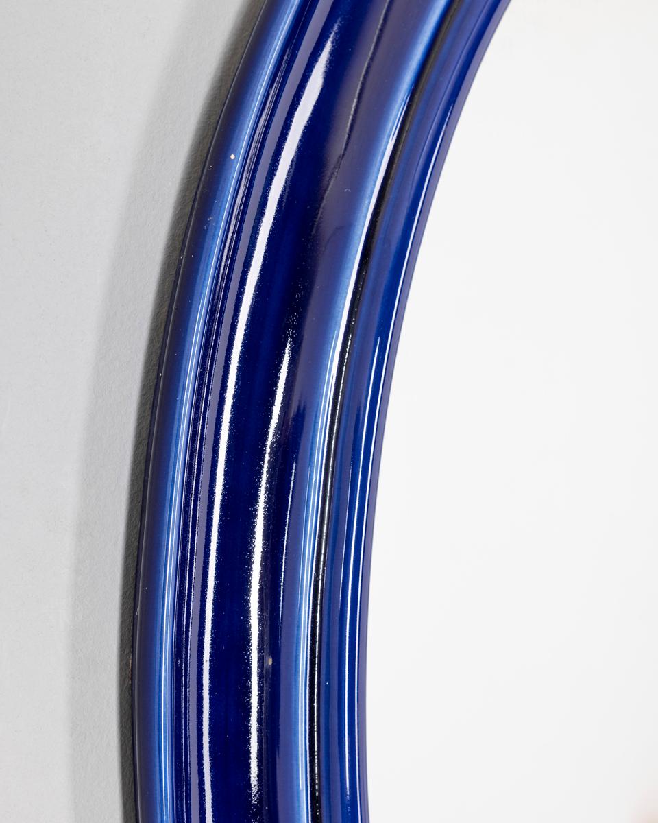 Specchio da parete vintage anni 70 in ceramica blu design Italiano im Zustand „Gut“ im Angebot in None, IT