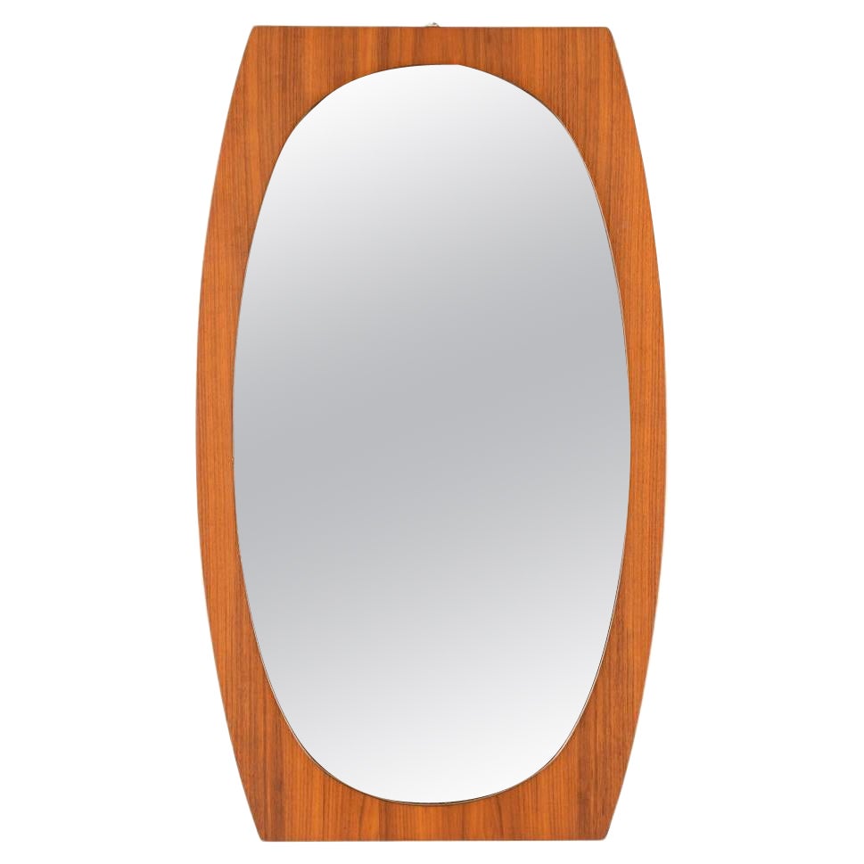Specchio da parete vintage anni 70 in legno design Gianfranco Frattini