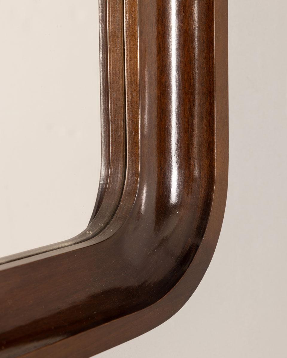 Fin du 20e siècle Miroir mural en bois vintage des années 70, design italien