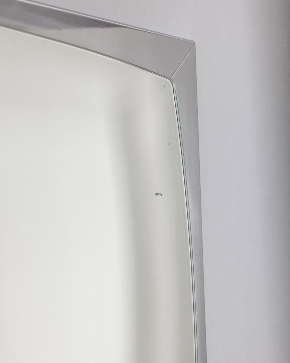 Miroir mural vintage des années 70 en métal chromé Design italien Bon état - En vente à None, IT