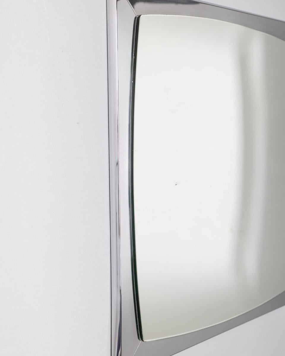 Miroir mural vintage des années 70 en métal chromé Design italien en vente 1