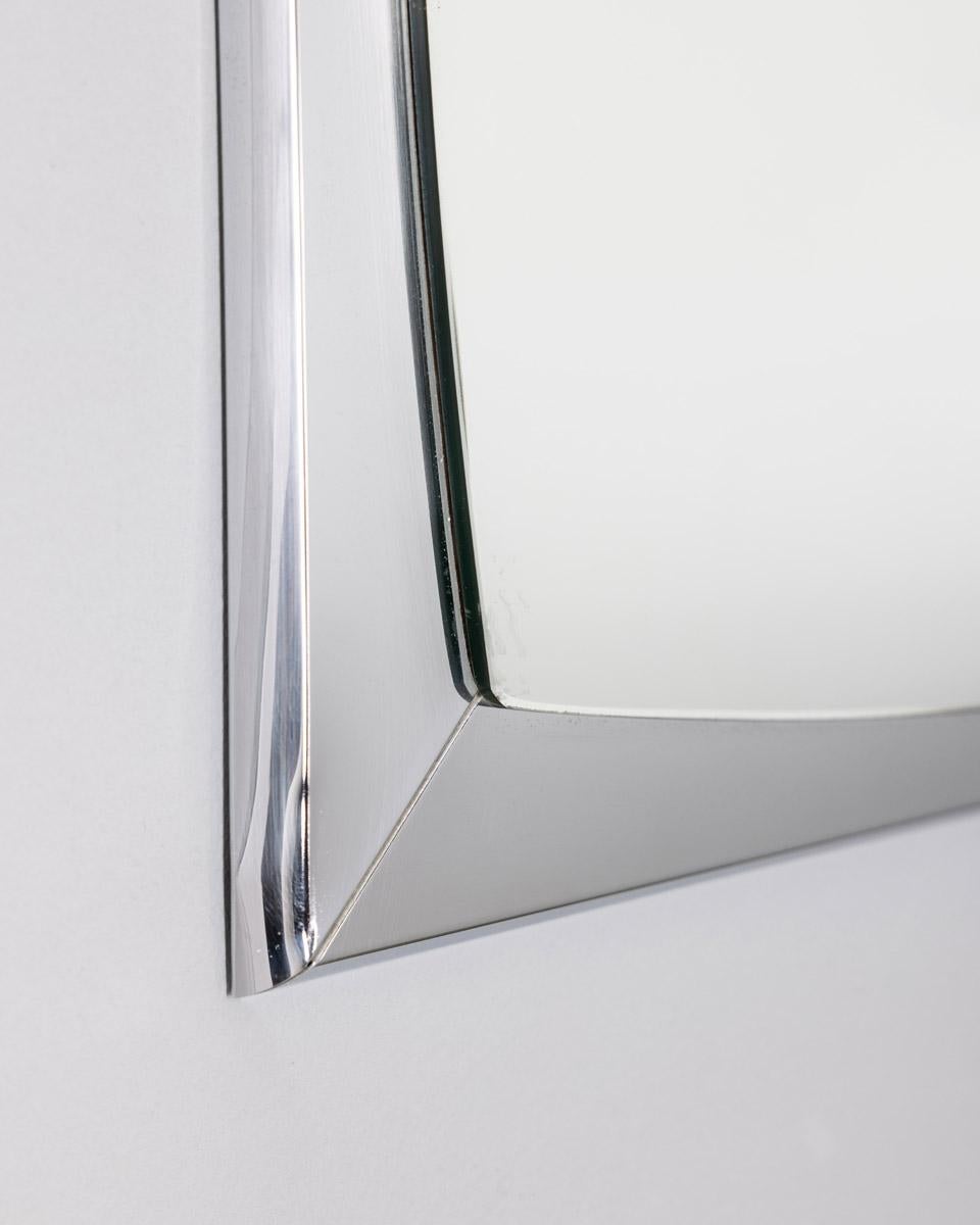 Miroir mural vintage des années 70 en métal chromé Design italien en vente 2