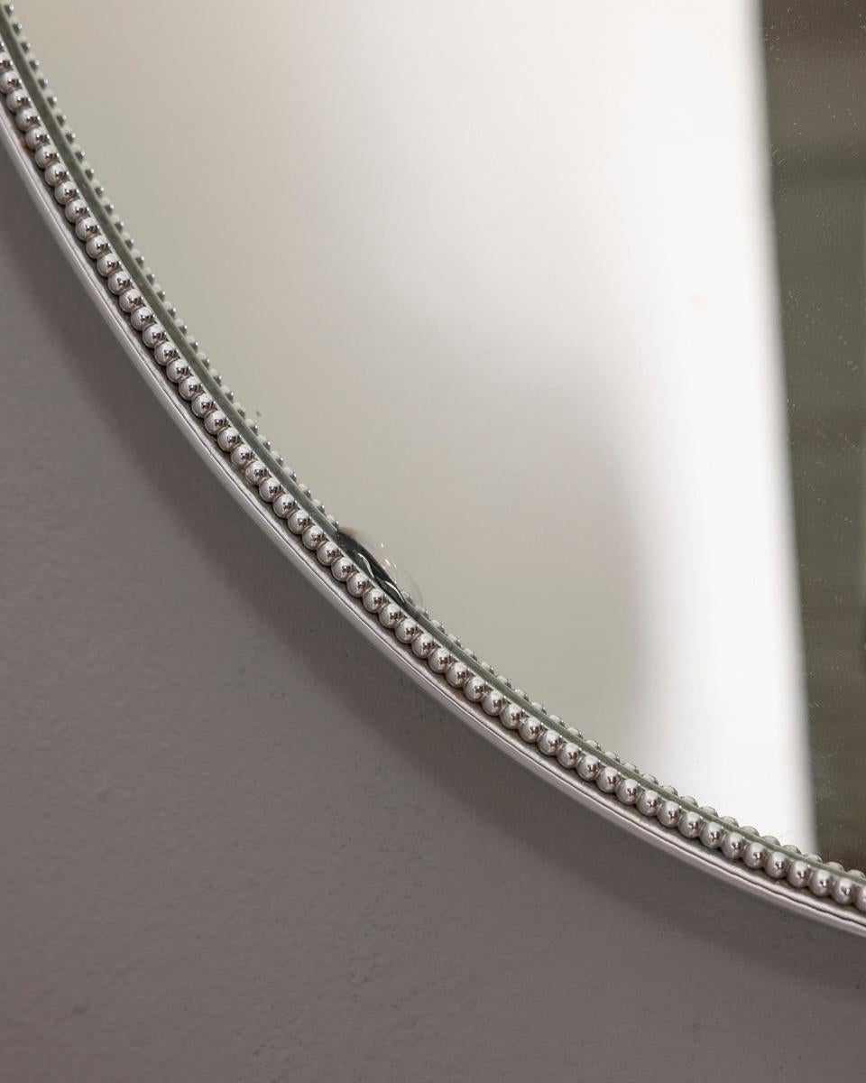 Late 20th Century Specchio da parete vintage anni 70 metallo cromato design Italiano For Sale