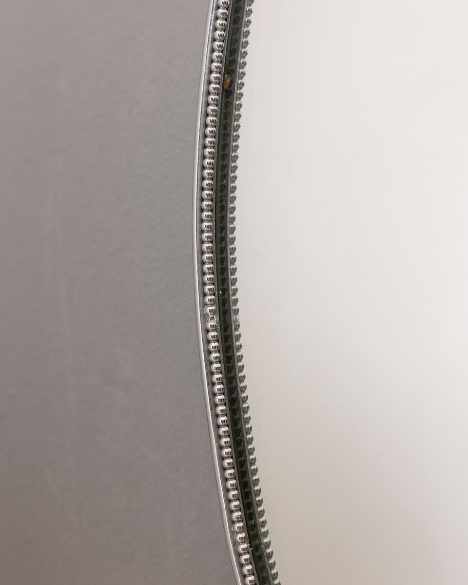 Metal Specchio da parete vintage anni 70 metallo cromato design Italiano For Sale