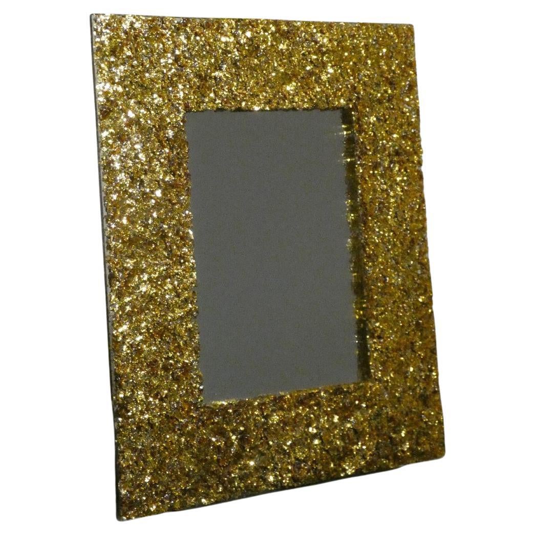 Crystal and resin table mirror and photo frame