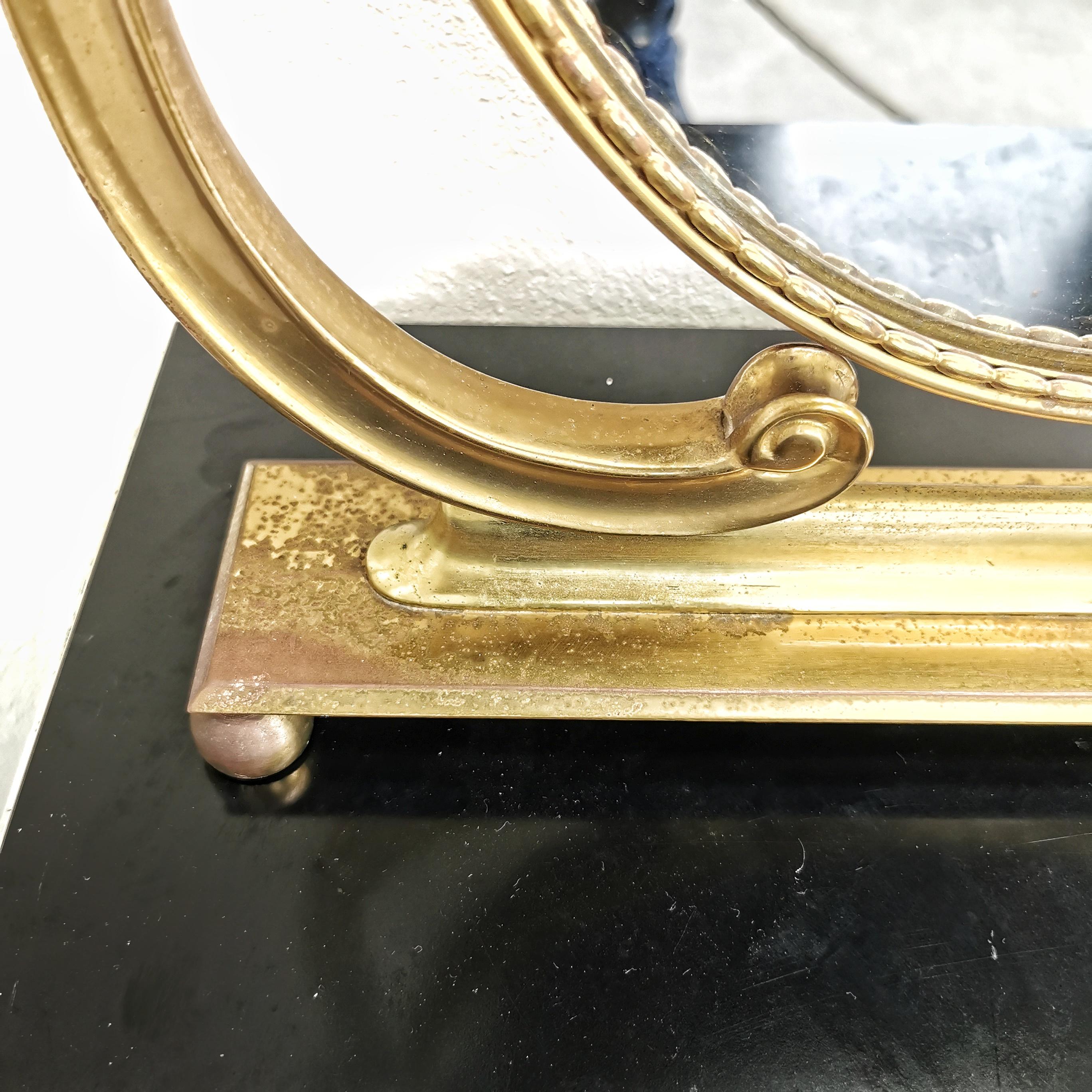 40s /50s Brass Table Mirror For Sale 1