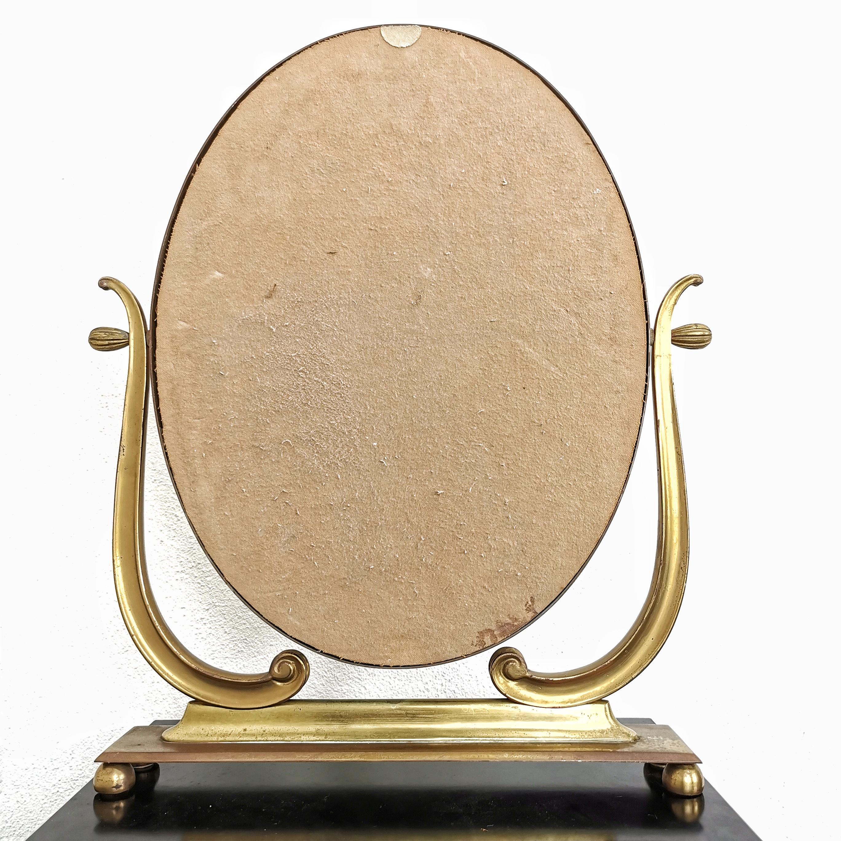 40s /50s Brass Table Mirror For Sale 2