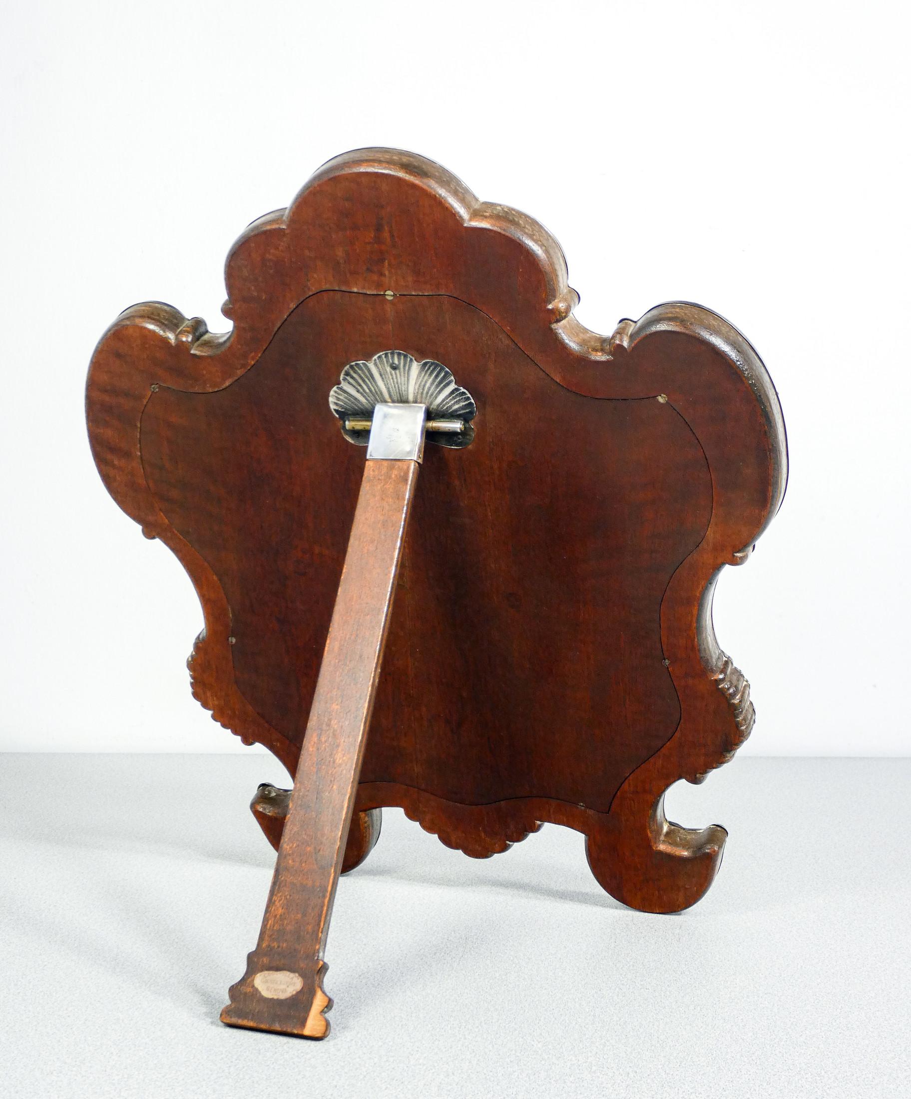 Miroir de table de style Louis XV, décor en feuille d'argent 925. 10 ans en vente 4