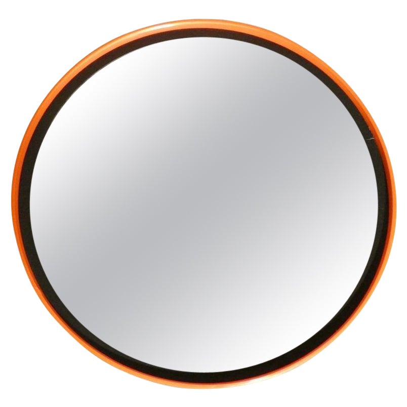Orange plastic makeup mirror, Italy, 1970s