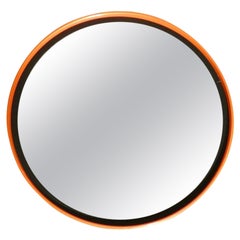 Miroir de maquillage en plastique orange, Italie, années 1970