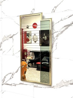 Geometric Design Mirror Made In Italy Modern Antiques 1970s