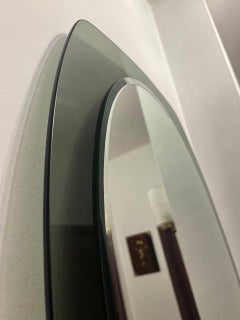 Miroir du milieu du siècle par Fontana Arte pour Veca avec cadre vert estampillé 1960s