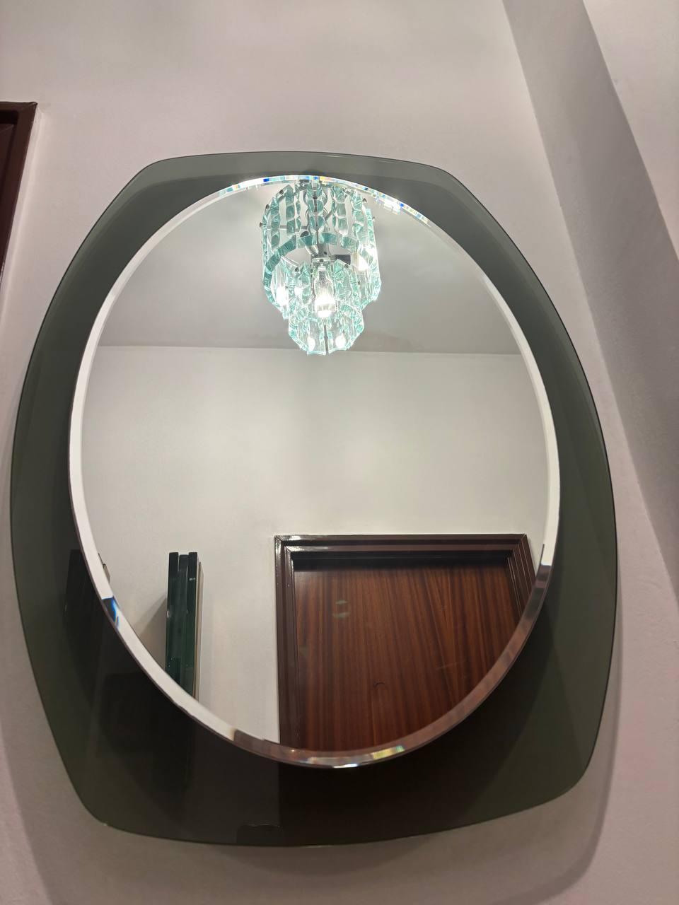 Italian Specchio di metà secolo Fontana Arte per Veca con timbro cornice verde anni 60 in vendita