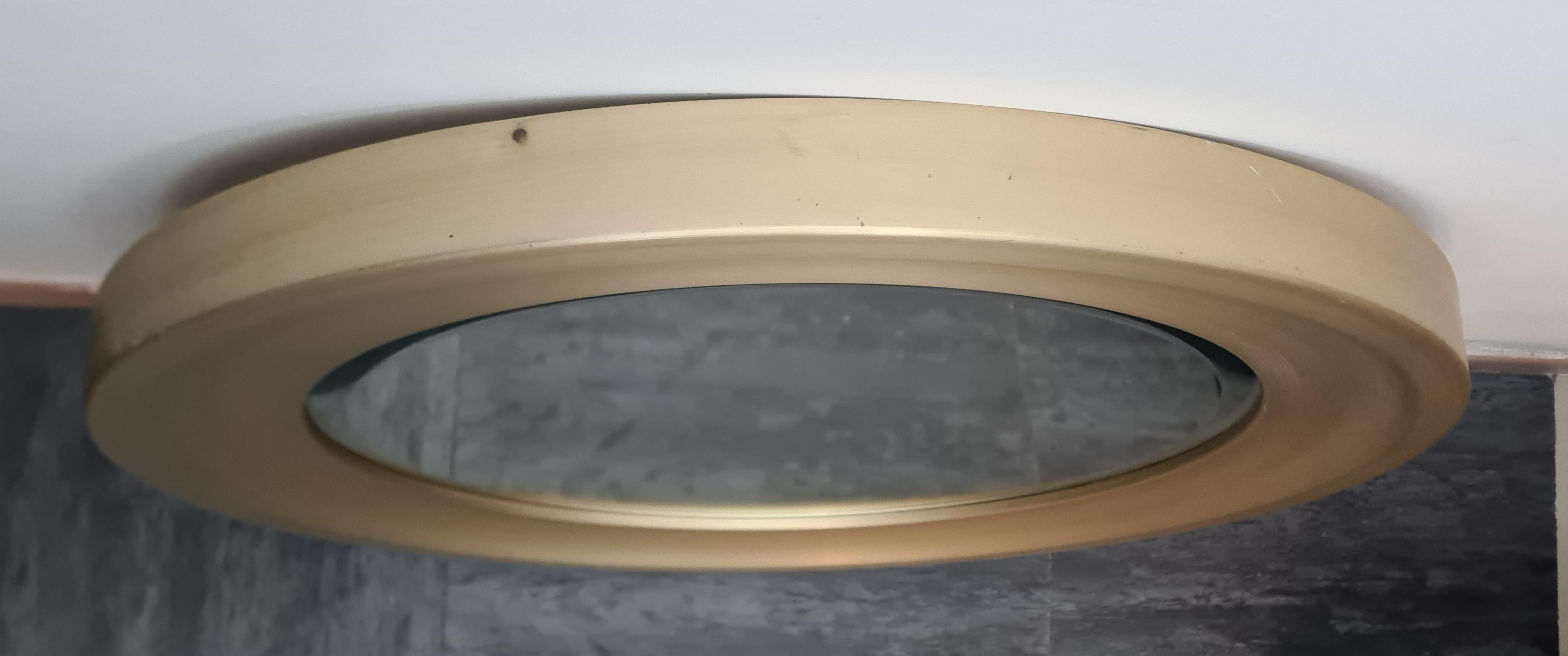 Spiegel von Sergio Mazza für Artemide aus vergoldetem gebürstetem Aluminium 1960er Jahre im Angebot 2
