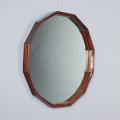 1960s Dodecahedron mirror with faceted wood