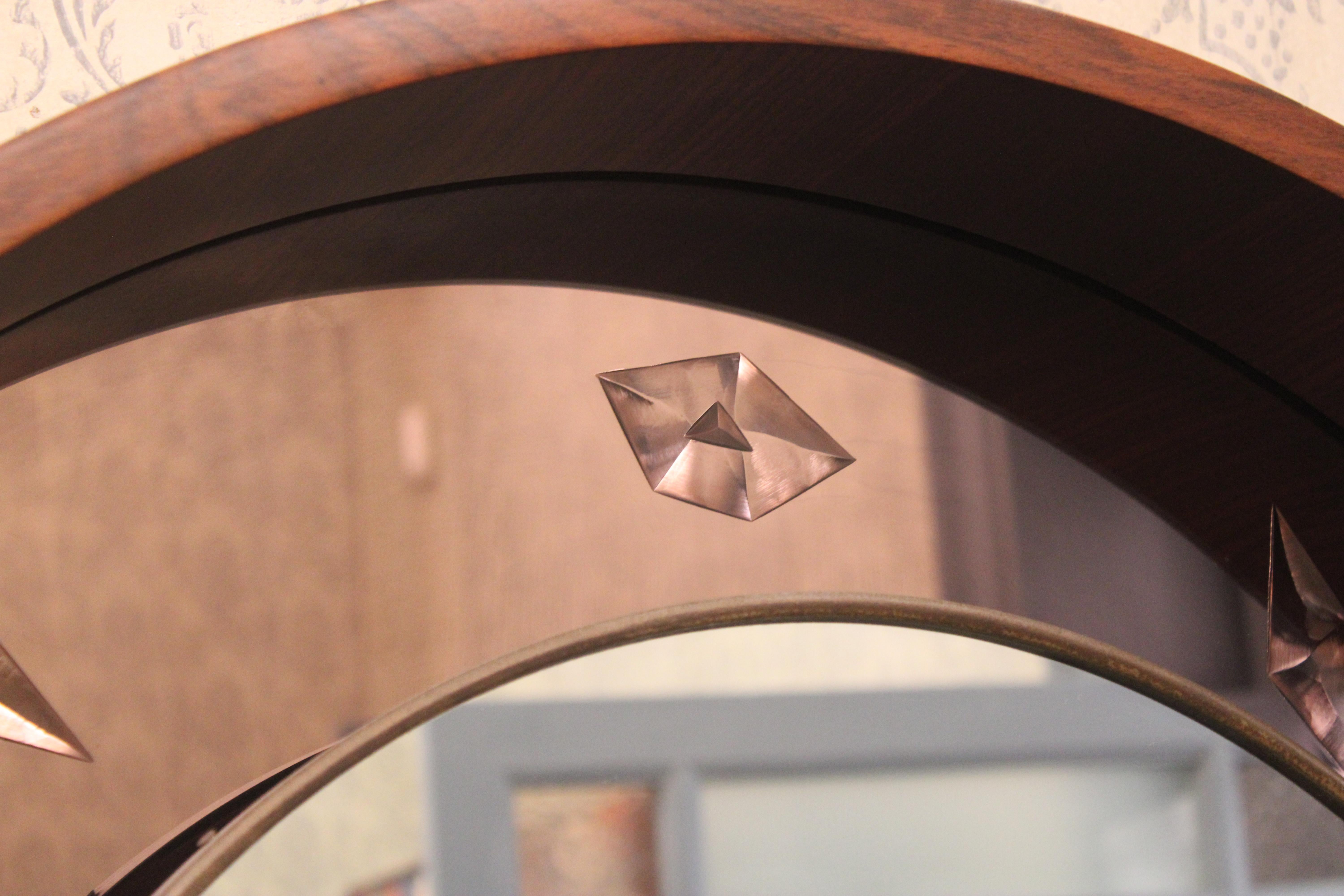 Espejo de madera Fontana Arte Guglielmo Ulrich con decoración geométrica en venta 2