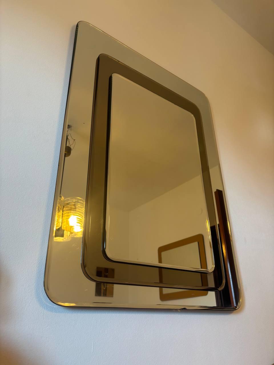Espejo Cristal Art Italiana oro rosado 1959. en venta 3