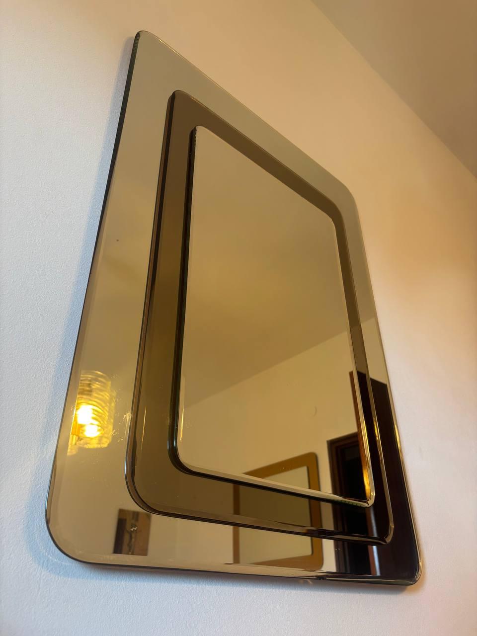 Espejo Cristal Art Italiana oro rosado 1959. en Bueno estado para la venta en Palermo, IT
