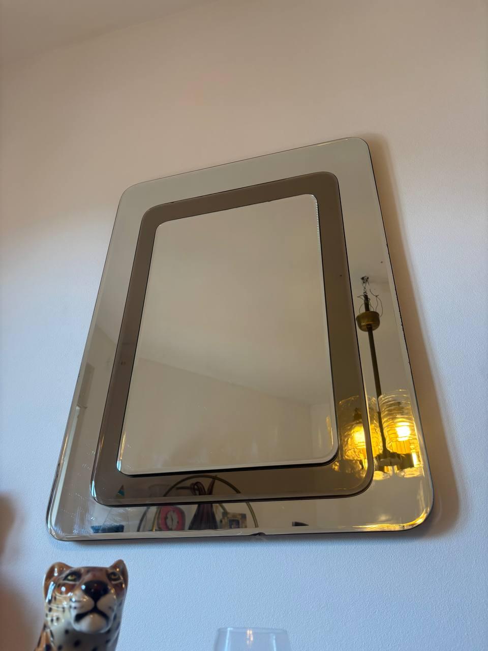 Espejo Cristal Art Italiana oro rosado 1959. Mid-20th Century en venta