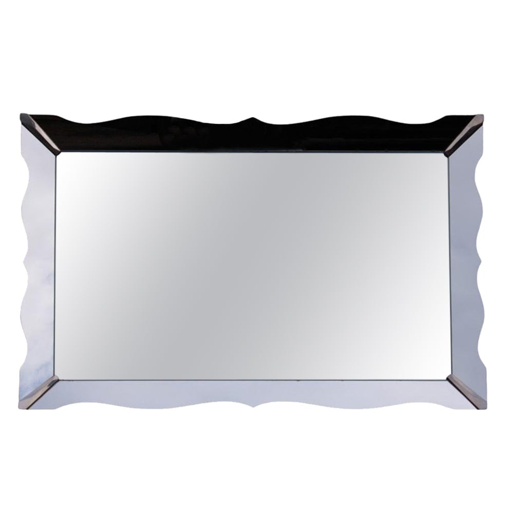 French Lenoir 1960s Scalloped Mid-century Mitten Mirror For Sale