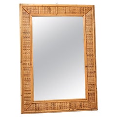 Bamboo and cane mirror, 1970s