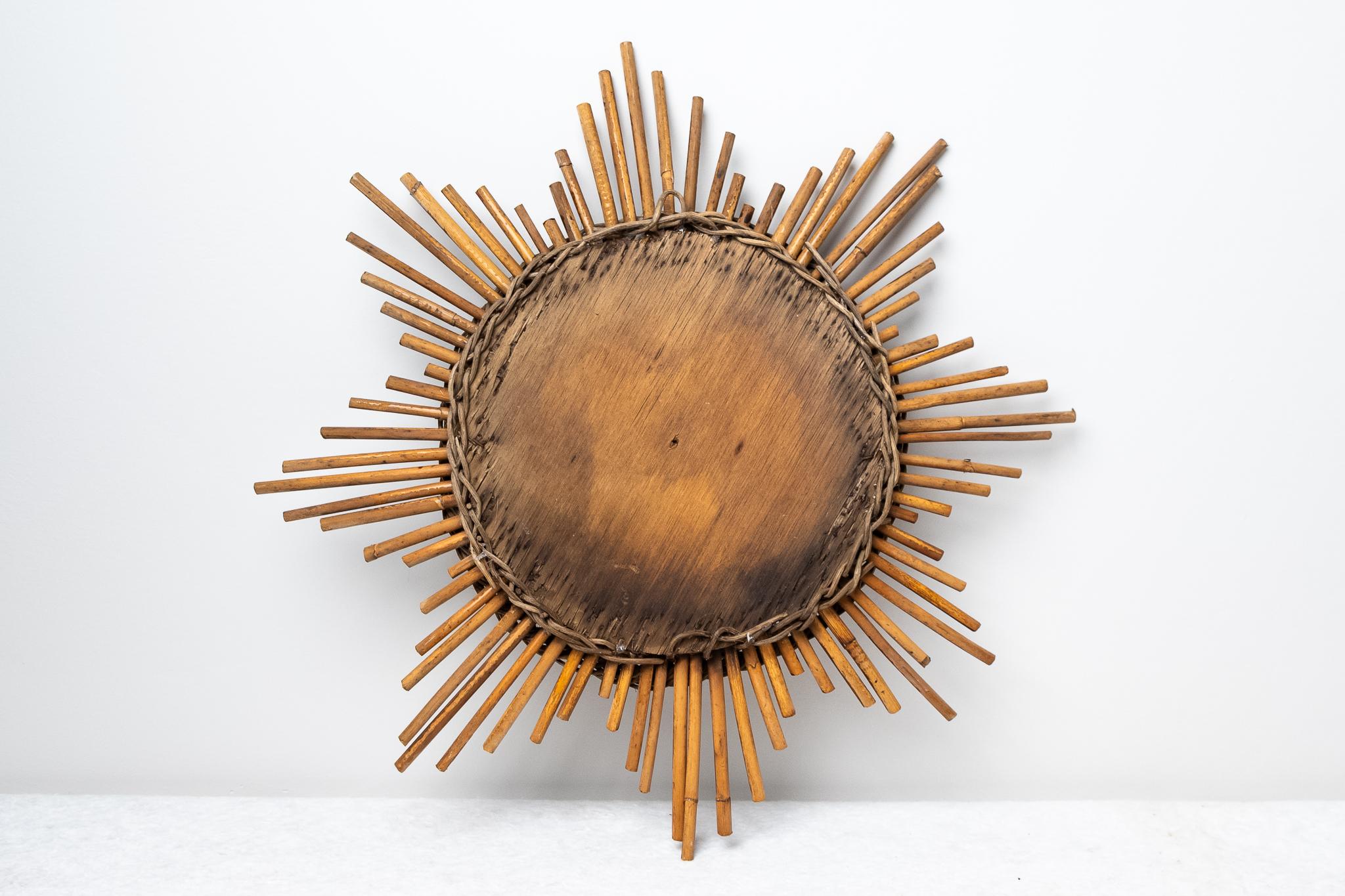 Rotin Miroir en rotin, 1960 en vente