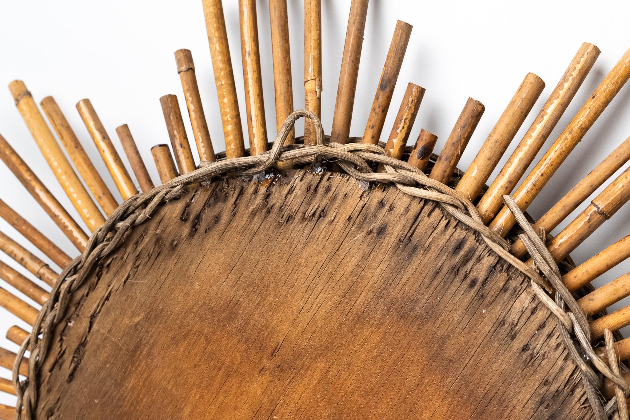 Miroir en rotin, 1960 en vente 1