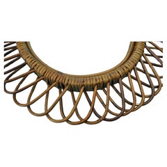 Specchio in rattan Francese o Italiano