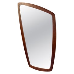 Irregular mirror with a teak frame, Denmark, 1961