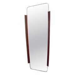 Irregular mirror with a teak side frame, Denmark, 1960s