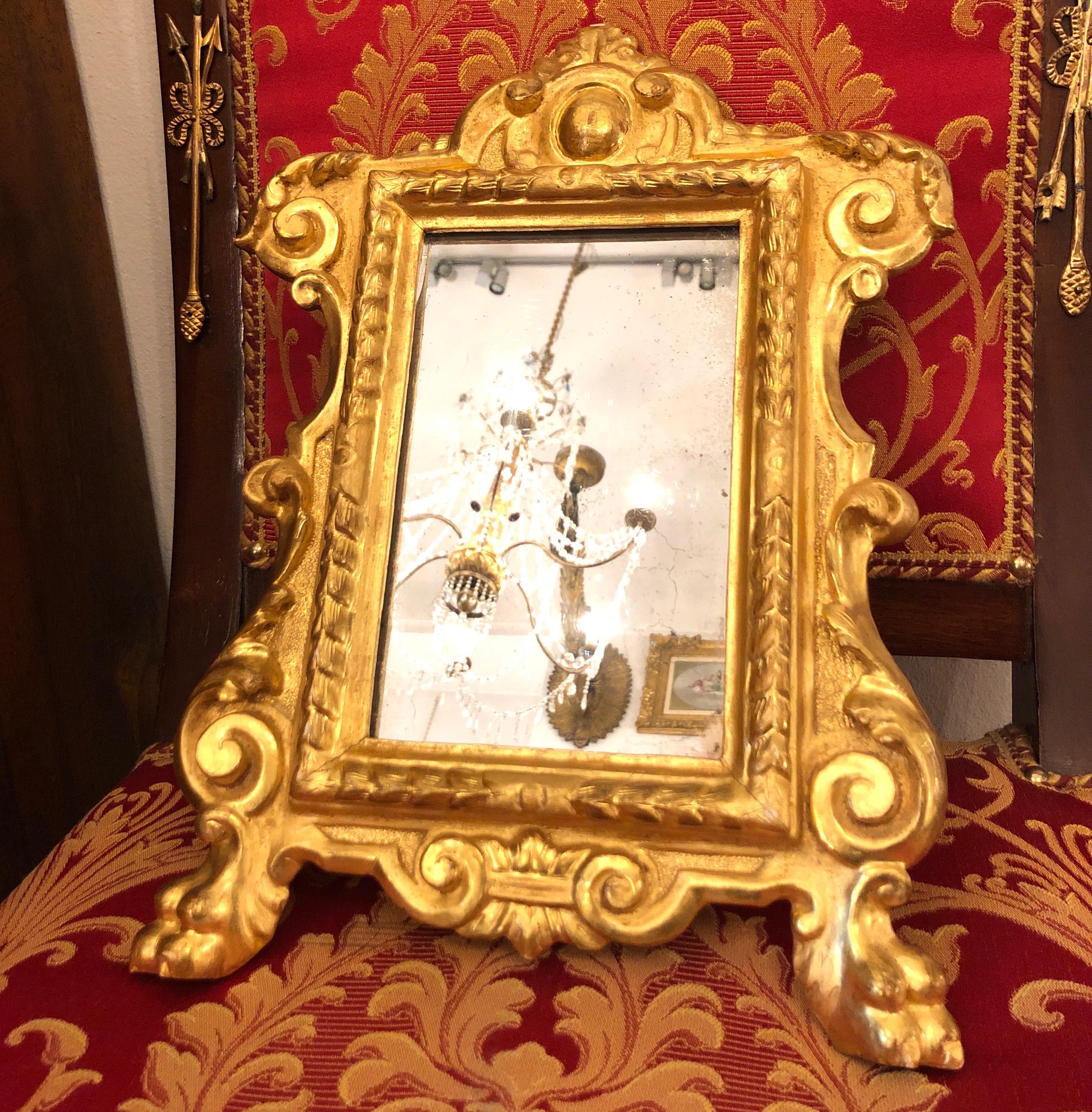Specchio Italiano Dorato Intagliato inizio 1800 in stile Luigi XV  For Sale 4