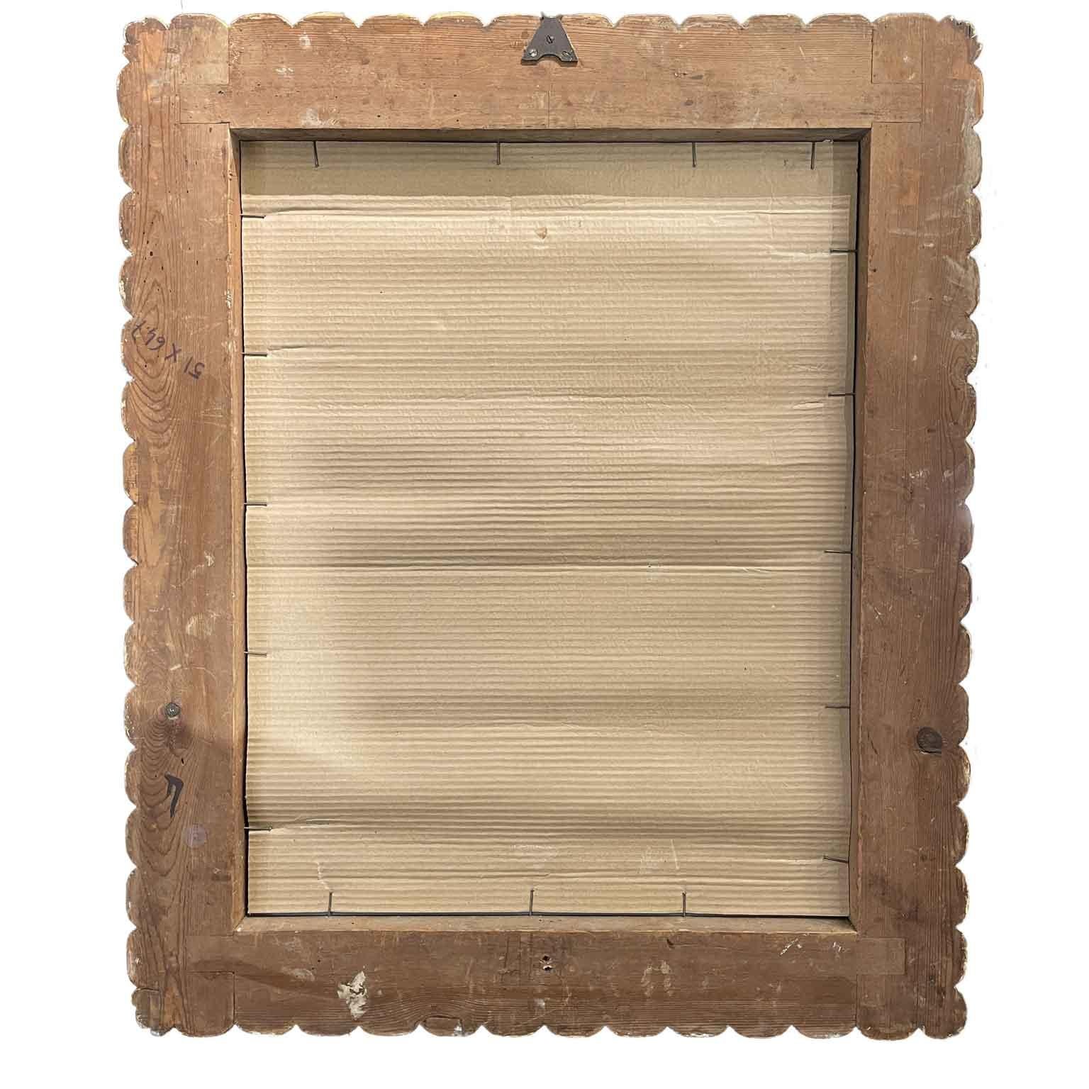 Hand-Carved Italian Rectangular 19th Century Carved and Gilded Wood Mirror For Sale