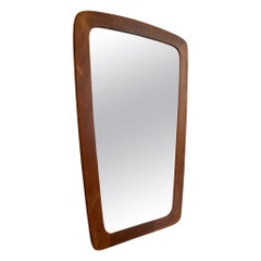 Mid-Century contoured teak mirror, Denmark, 1960s