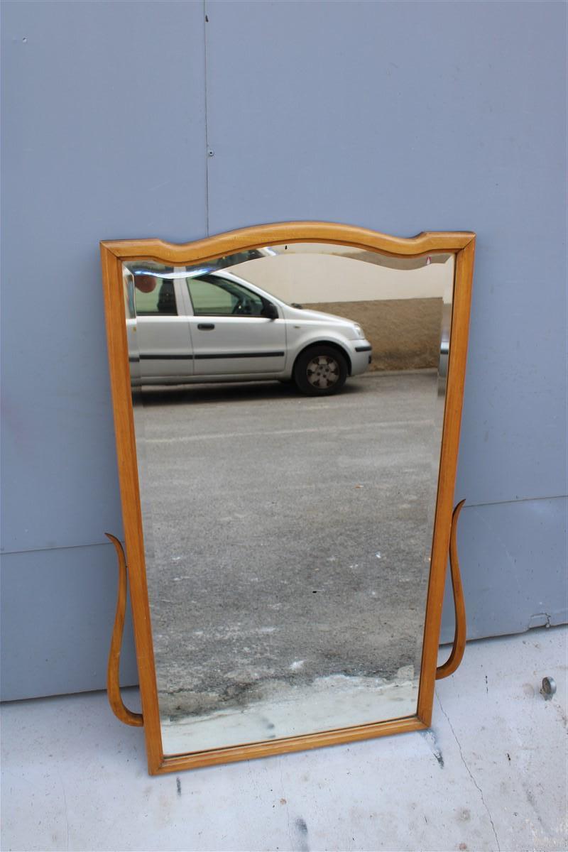 Mid-20th Century Specchio Molato da Parete in legno scolpito Italia 1950 sagomato in vendita