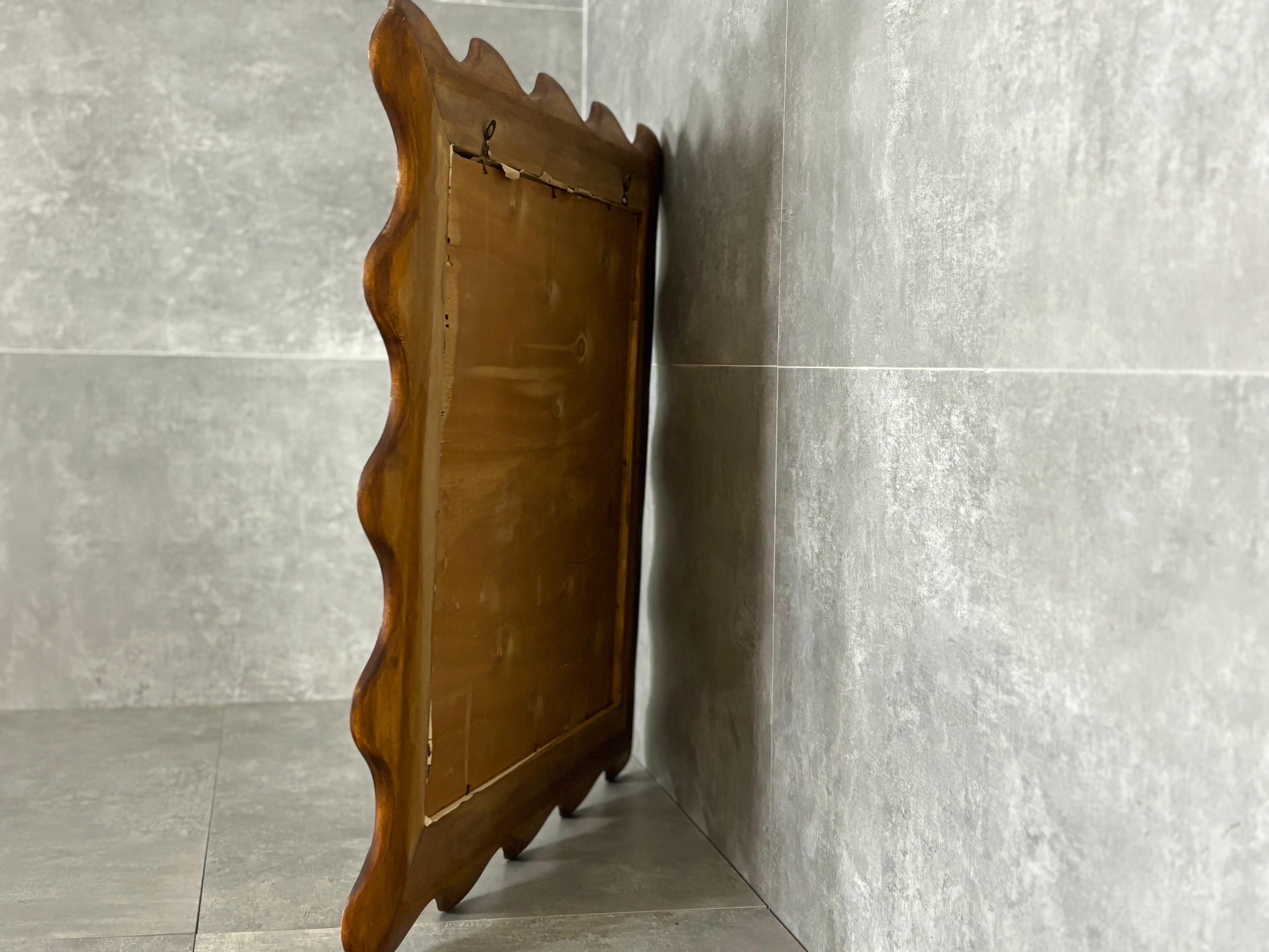 Contemporary Specchio ondulato in legno XXI Secolo For Sale