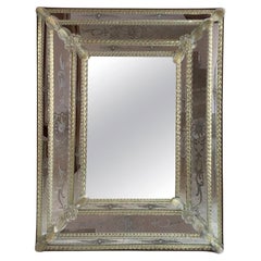 Venetian gold mirror in Murano glass by Barbini brothers