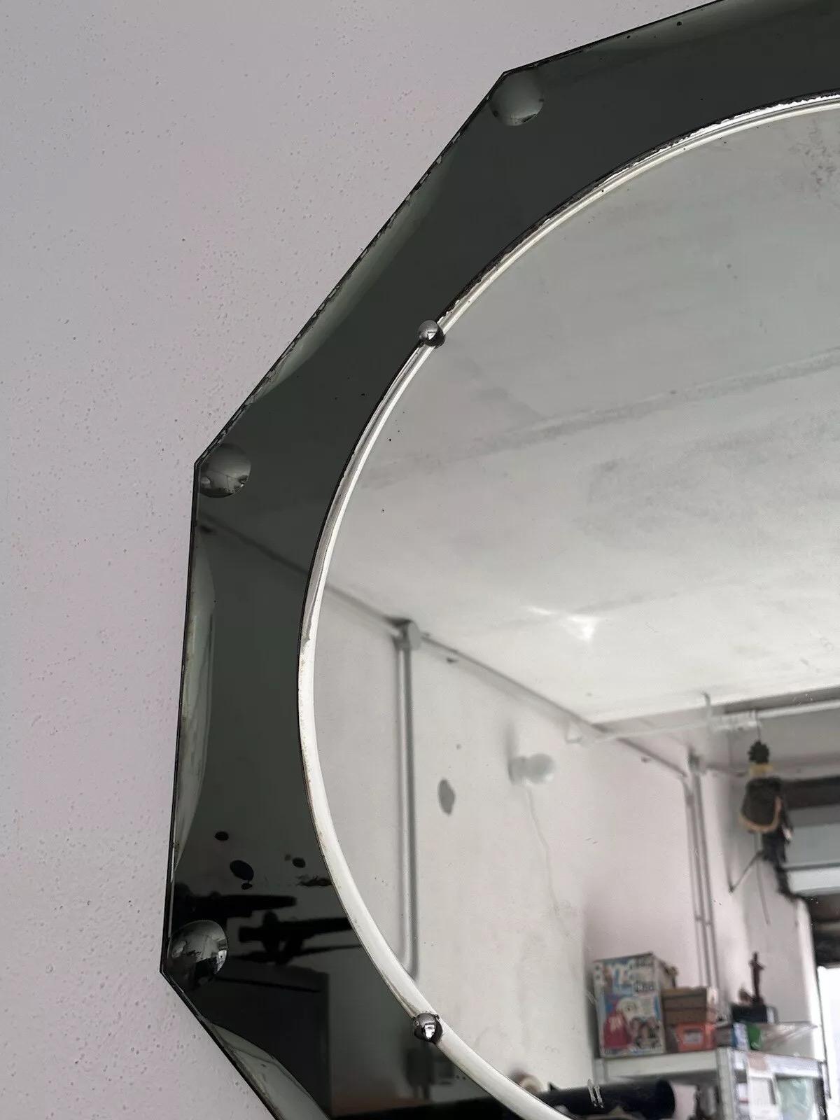 Miroir octogonal Crystal Art Design 1970's Modern Art en vente 2
