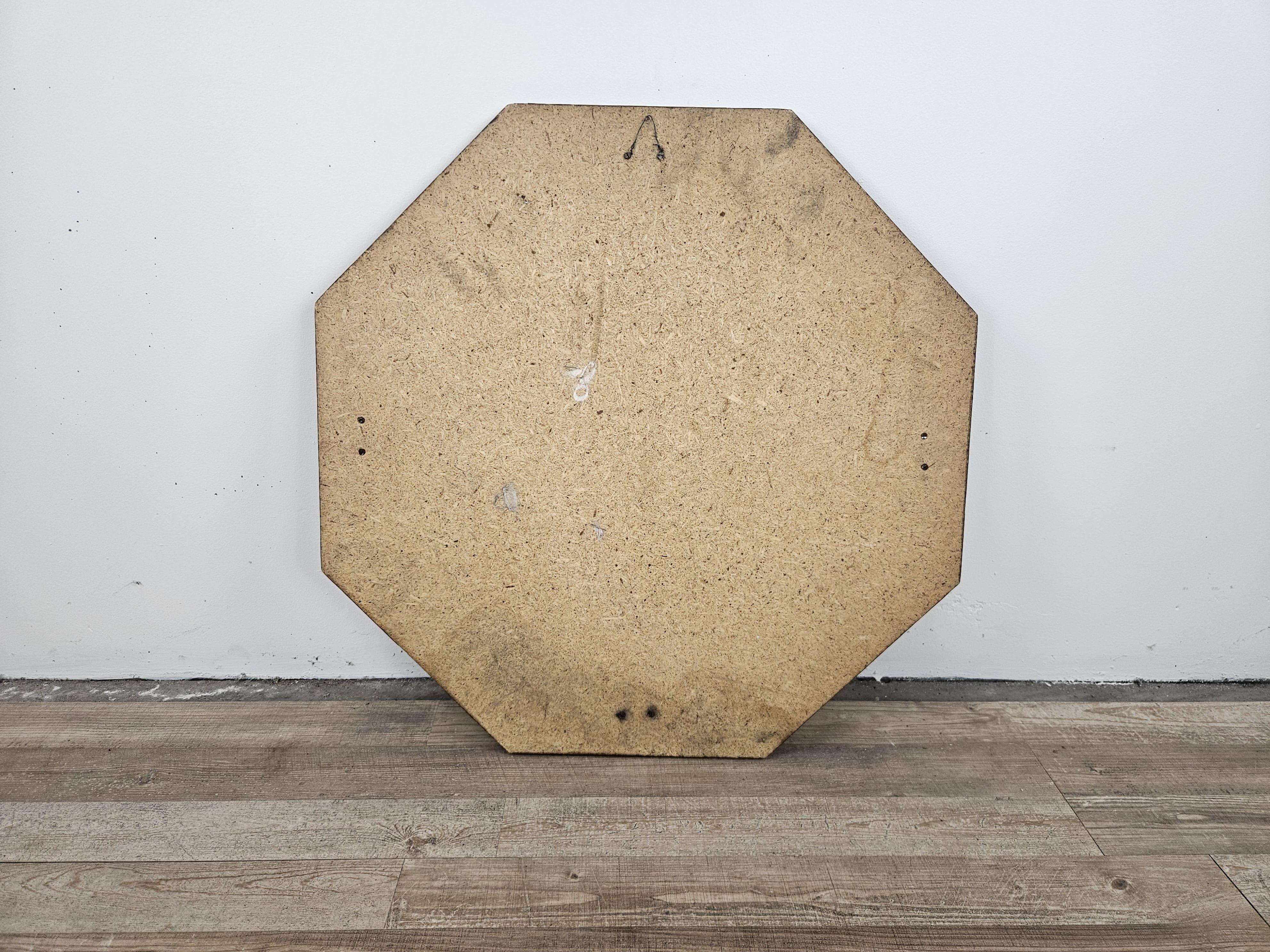 Miroir octogonal en teck des années 1970 en vente 7
