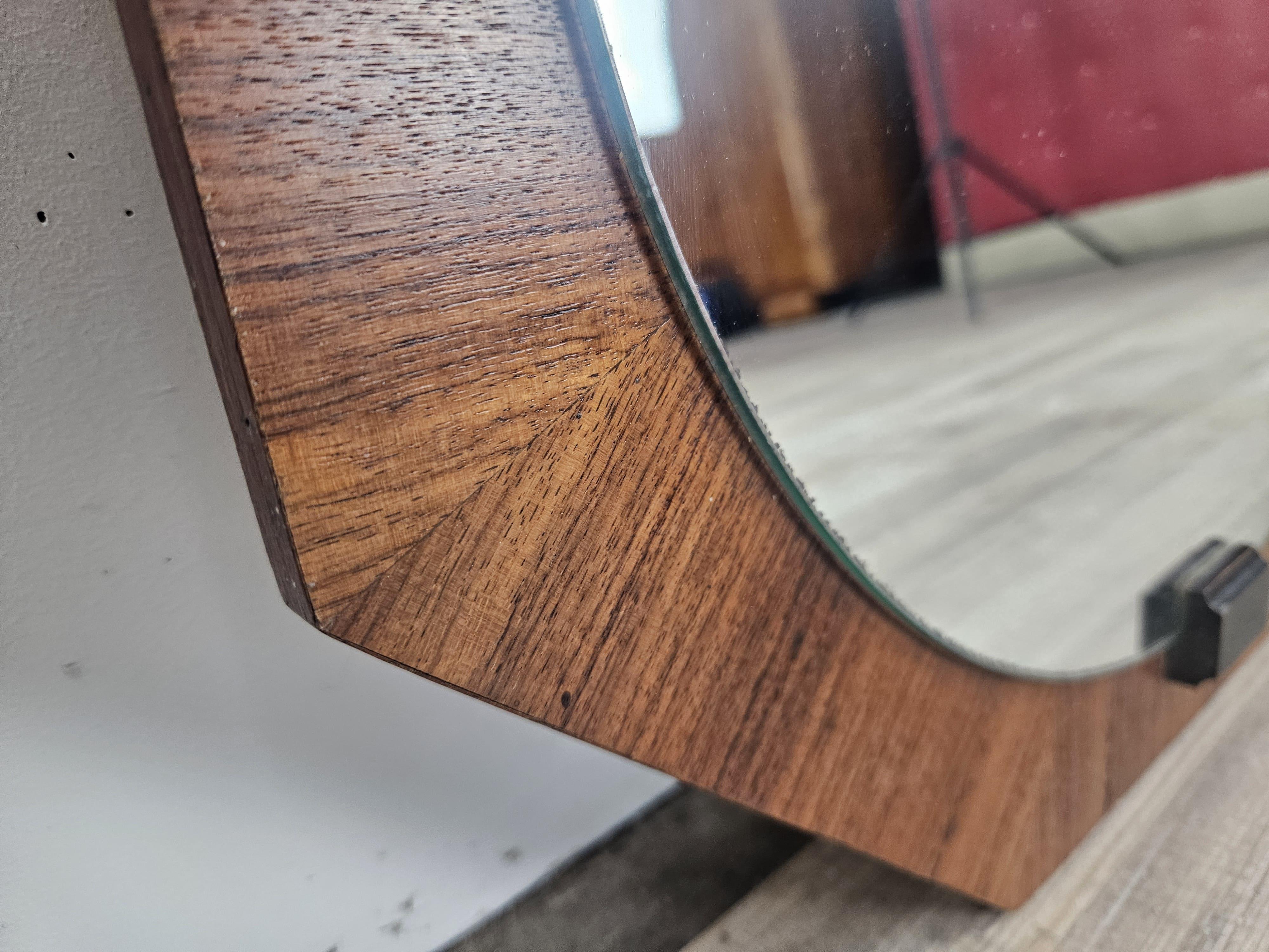 Miroir octogonal en teck des années 1970 Bon état - En vente à Premariacco, IT