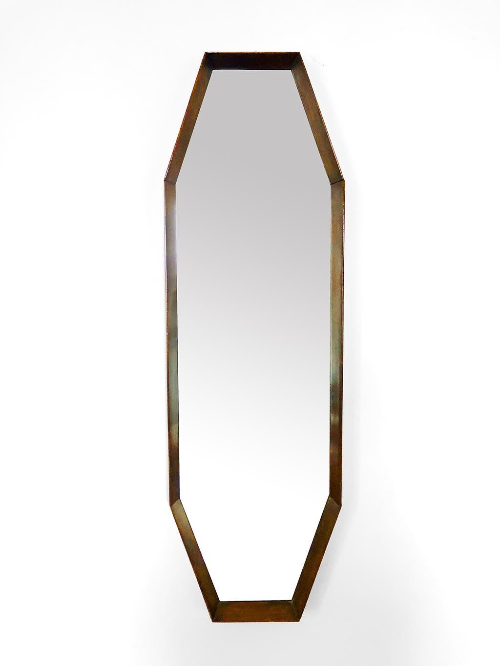 20th Century Miroir octogonal en teck en vente