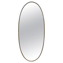 1950s oval mirror with brass frame