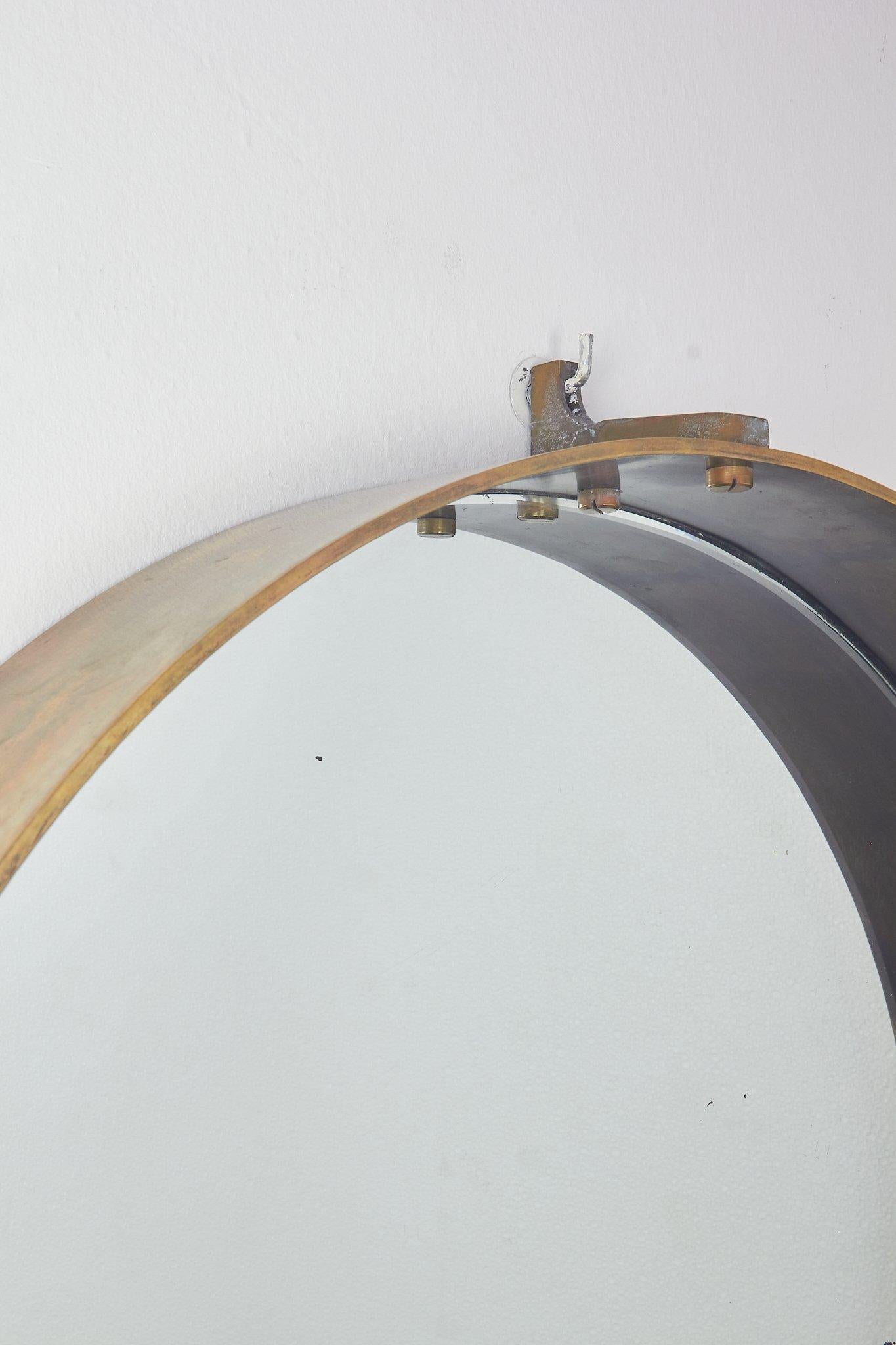 Brass One-of-a-kind mirror by Franco Minissi 1970s For Sale