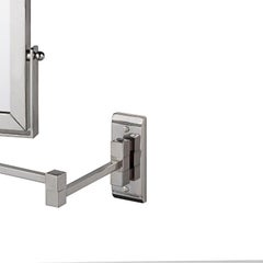 Specchio regolabile su due lati in ottone con bracci snodati