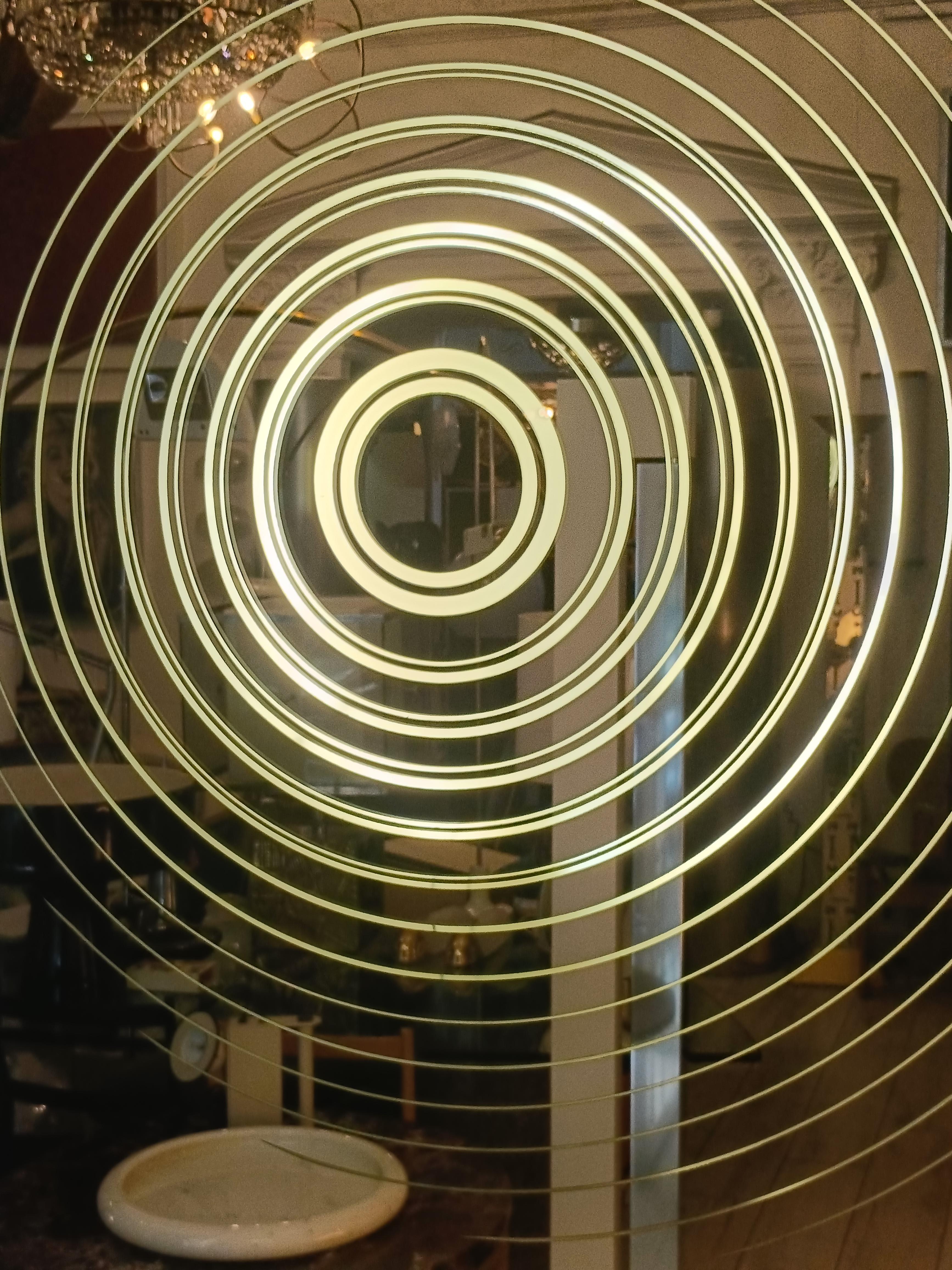 Late 20th Century Backlit Mirror with Optical Screen Printing, Italy 1970s For Sale