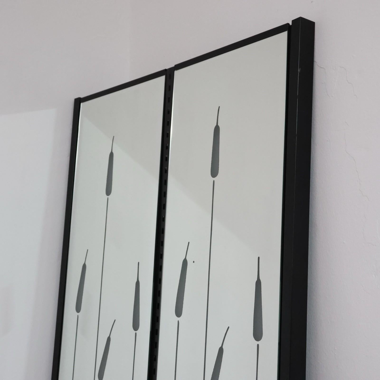 Métal Specchio Retroilluminato Da Parete Design Anni '80 Modernariato en vente